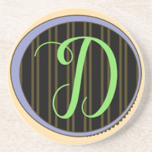Monogram D Sandstone Coaster