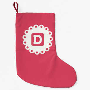 MONOGRAM "D" SMALL CHRISTMAS STOCKING