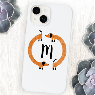Monogram Dachshund Sausage Dog iPhone 14 Case