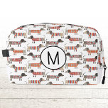 Monogram Dachshund Wiener Sausage Dog Personalised Dopp Kit<br><div class="desc">A fun Dachshund Wiener Sausage dog pattern for animal lovers. Change the monogram initial to personalise.</div>