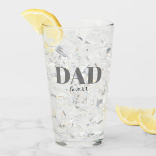 Monogram Dad Est Modern Simple Glass