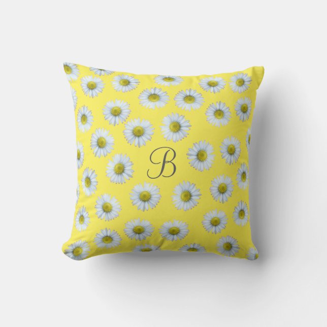 Monogram Daisy  Cushion (Front)