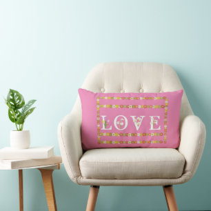  Monogram  Daisy Floral Love   Lumbar Cushion