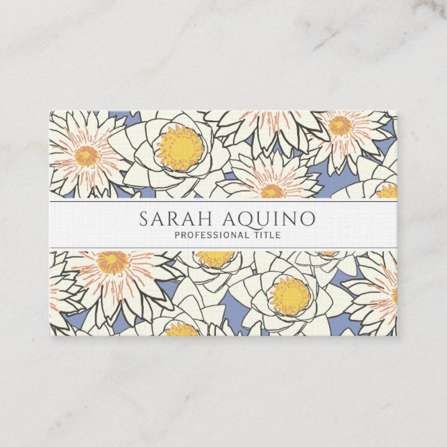 Monogram Daisy Floral Pattern Business Card (Front)