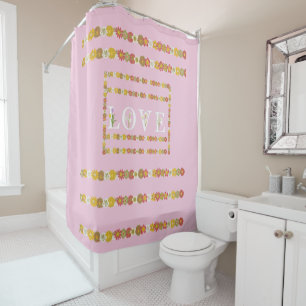 Monogram Daisy Flower Love Shower Curtain