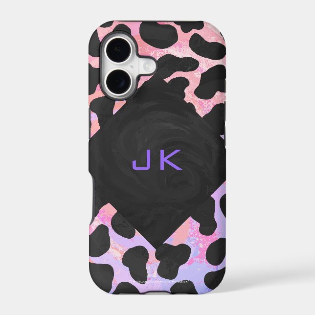 Monogram Dalmatian Black and Pink (Back)