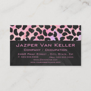 Monogram Dalmatian Black and Pink Business Card