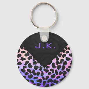 Monogram Dalmatian Black and Pink Key Ring
