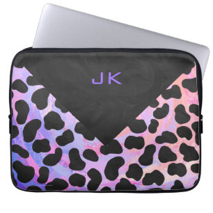 Monogram Dalmatian Black and Pink Laptop Sleeve