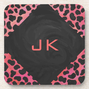 Monogram Dalmatian Black and Red Coaster