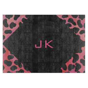 Monogram Dalmatian Black and Red Cutting Board
