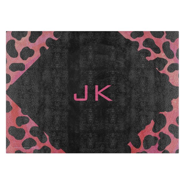 Monogram Dalmatian Black and Red Cutting Board (Front)