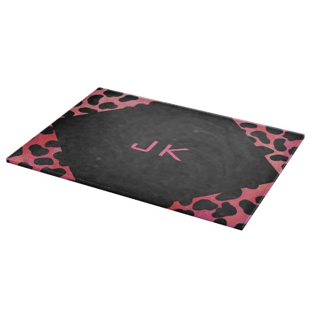 Monogram Dalmatian Black and Red Cutting Board (Corner)