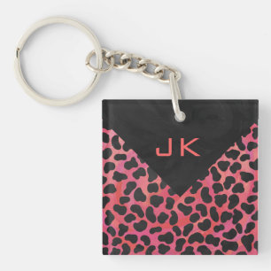 Monogram Dalmatian Black and Red Key Ring