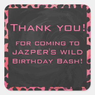 Monogram Dalmatian Black and Red Square Sticker