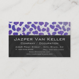 Monogram Dalmatian Purple and White Print Business Card