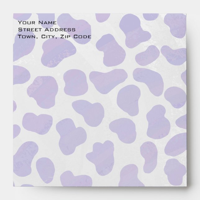 Monogram Dalmatian Purple and White Print Envelope (Front)