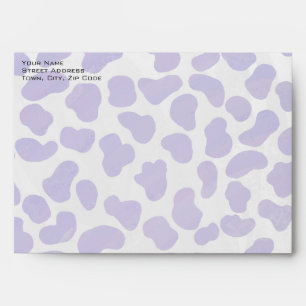 Monogram Dalmatian Purple and White Print Envelope