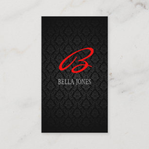 Monogram Damask Design Business Card