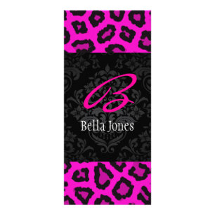 Monogram Damask Design Rack Card