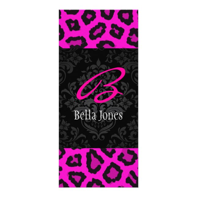 Monogram Damask Design Rack Card (Front)