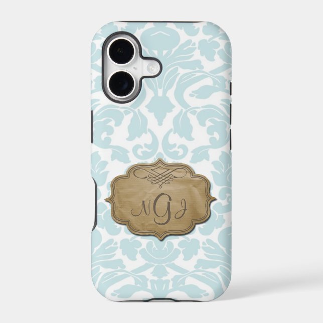Monogram Damask Turquoise iPhone 5 Case (Back)