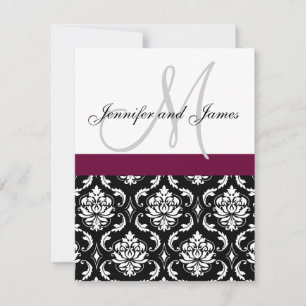 Monogram Damask Wedding Invitations
