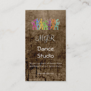 Monogram, Dance Studio, leather-effect Business Card