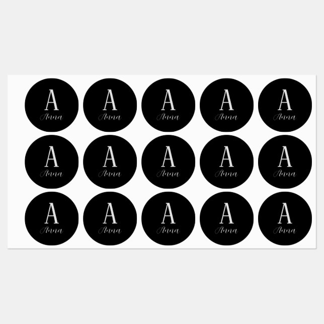 Monogram Dark Autumn vibe Labels (Sheet)