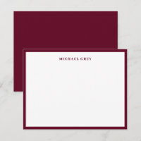 Monogram Dark Burgundy Elegant Border