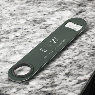 Monogram Dark Green Modern Minimalist Elegant