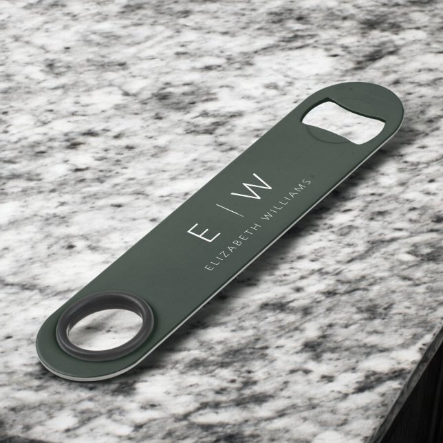 Monogram Dark Green Modern Minimalist Elegant (Creator Uploaded)