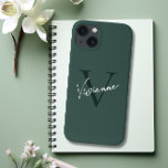 Monogram Dark Green Stylish Modern Minimalist iPhone 13 Case<br><div class="desc">"Discover the perfect blend of style and sophistication with our Monogram Dark Green Stylish Modern Minimalist Case-Mate iPhone Case. Elevate your iPhone 15 with this personalised phone case idea that exudes an aesthetic charm. Create a DIY fashion statement and protect your device in style with this sleek and minimalist phone...</div>