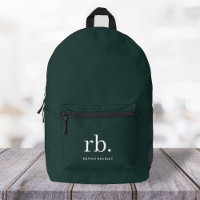 Monogram Dark Green Stylish Modern Minimalist