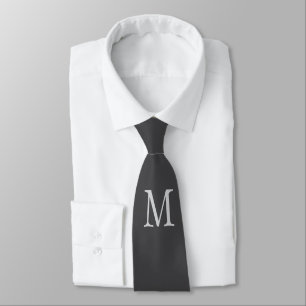 Monogram Dark Grey Special Gift Beloved Ones Tie