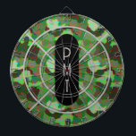 Monogram Dartboard<br><div class="desc">Here is a fun way to express your personal style. Design offers a modern camouflage look. You can choose your own letters. Use the template to personalise.</div>