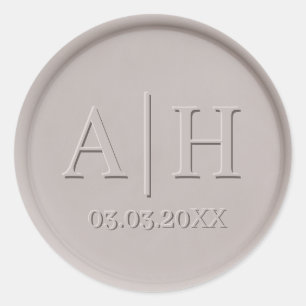 Monogram Date Clay Wax Seal Sticker