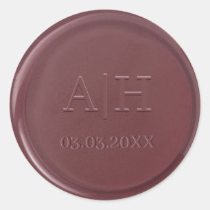 Monogram Date Mulberry Wax Seal Sticker