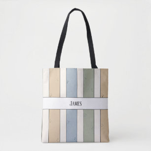 monogram decent stripes tote bag