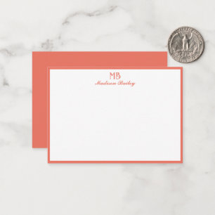 Monogram Decorative Typography   Coral Card