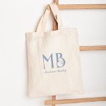 Monogram Decorative Typography Dusty Blue<br><div class="desc">A modern and elegant tote bag designed with a decorative typography monogram and a classic serif font.</div>