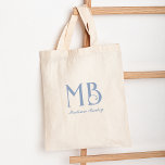 Monogram Decorative Typography Dusty Blue Tote Bag<br><div class="desc">A modern and elegant tote bag designed with a decorative typography monogram and a classic serif font.</div>