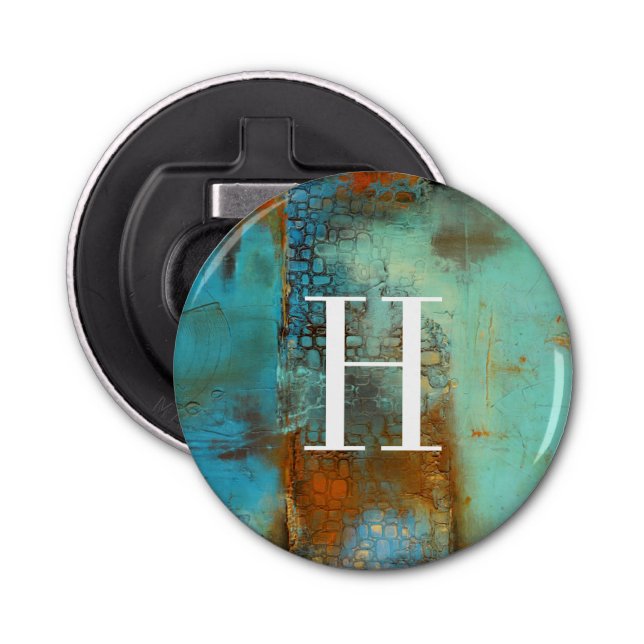 Monogram | Deja Blue Bottle Opener (Front)