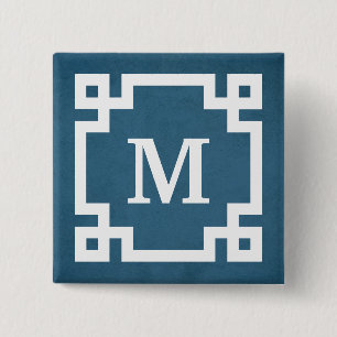 Monogram design 15 cm square badge