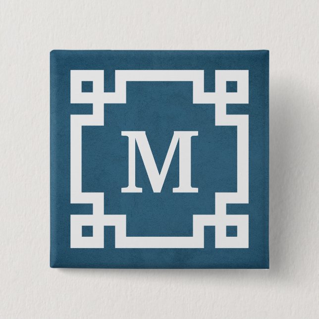 Monogram design 15 cm square badge (Front)