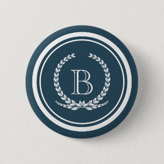 Monogram design 6 cm round badge