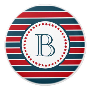 Monogram design ceramic knob