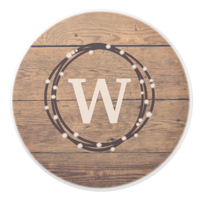 Monogram design ceramic knob (Front)