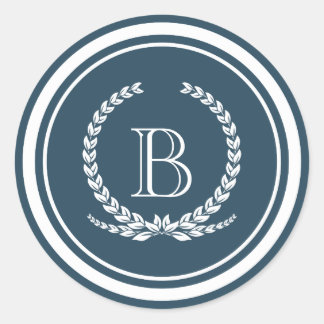 Monogram design classic round sticker