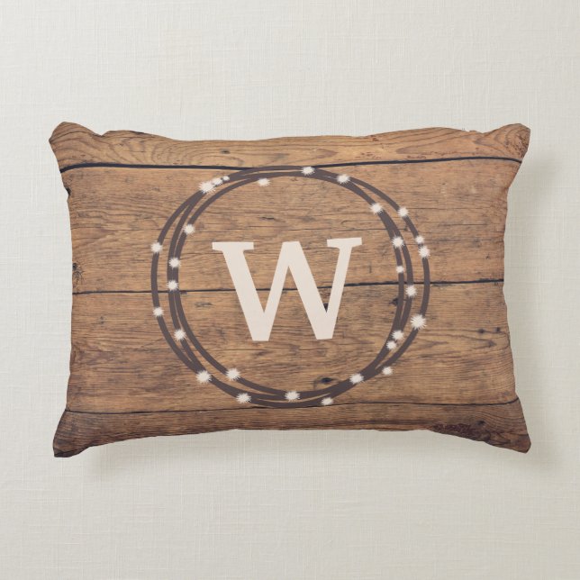 Monogram design decorative cushion (Front)